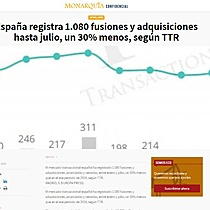 Espaa registra 1.080 fusiones y adquisiciones hasta julio, un 30% menos, segn TTR